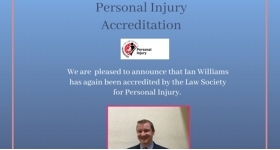 Ian Williams Accreditation for Personal Injury