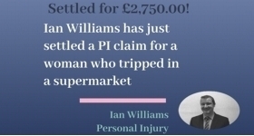 Personal Injury Claim settled for £2,750.00!